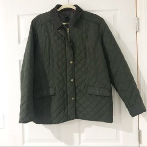 TOMMY HILFIGER olive green quilted jacket